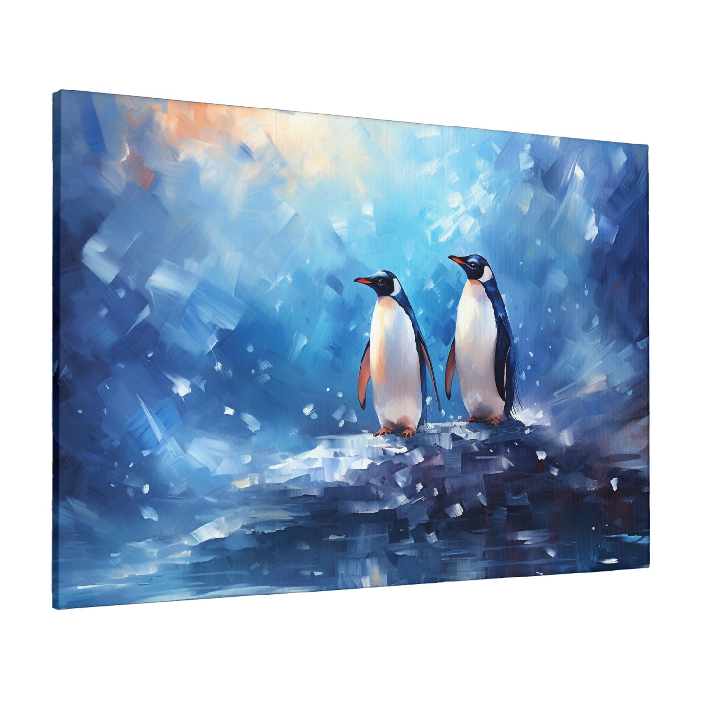 Blue Antarctica Penguins AI by Leonid Afremov 16x24in