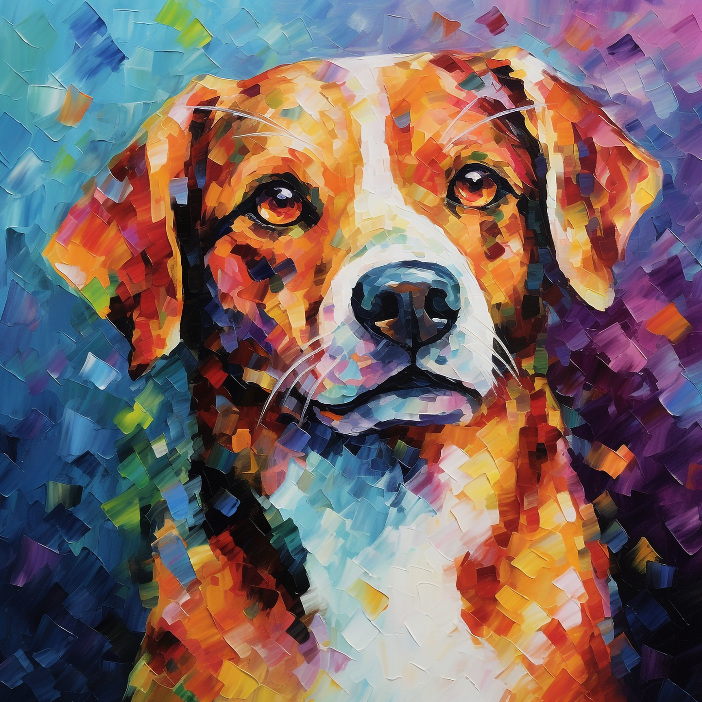 Mosaic Dog AI by Leonid Afremov 16x16in