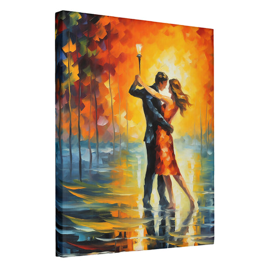A Couple Dancing at Sunset AI Leonid Afremov