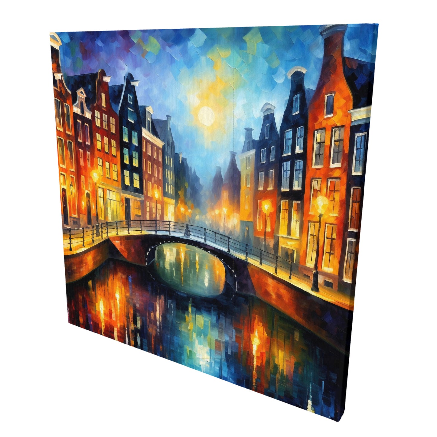Amsterdam Ai Leonid Afremov Painting 16x16in Frameless