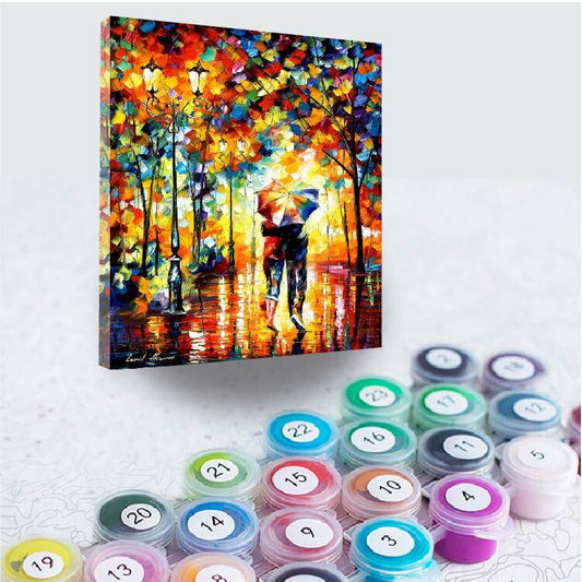Leonid Afremov Couple Under One Umbrella Paint By Numbers Full Kit
