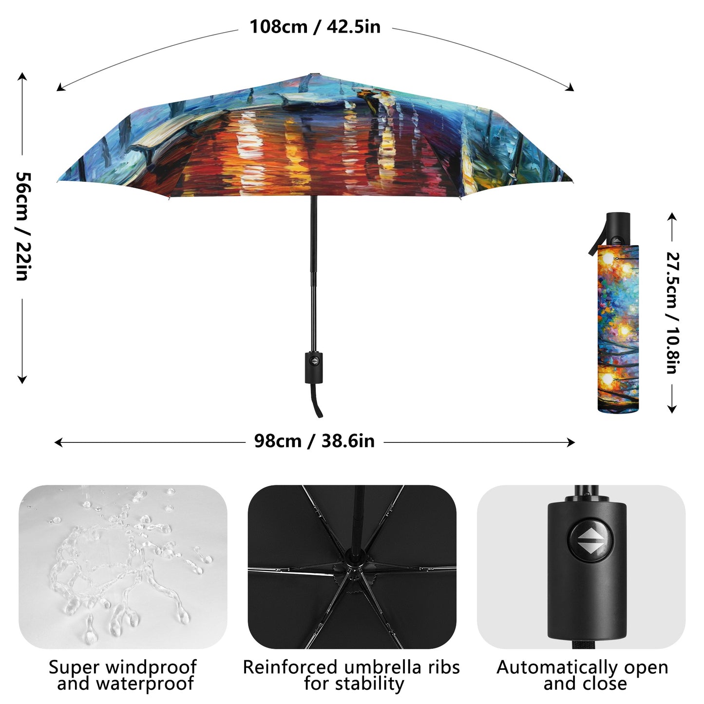 Fully Auto Open & Close Umbrella Printing Outside