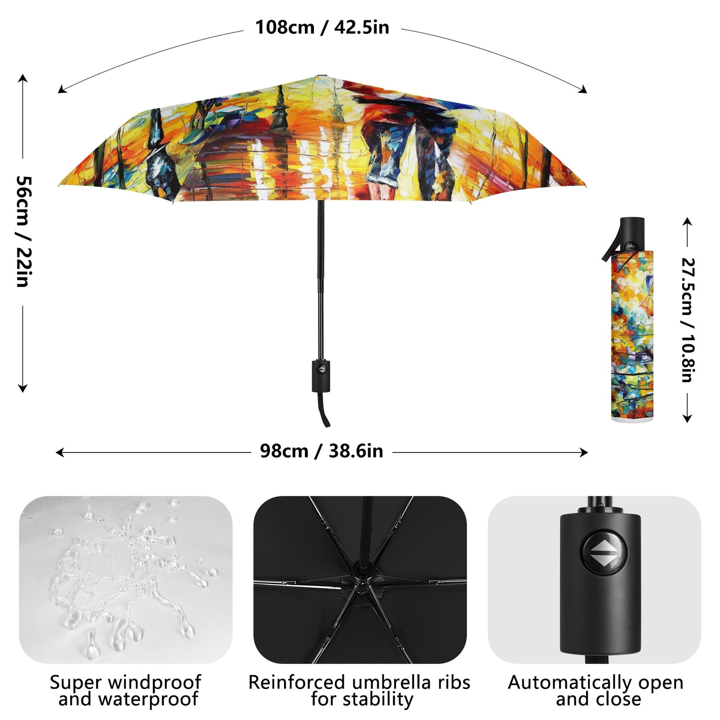 Fully Auto Open & Close Umbrella Printing Outside