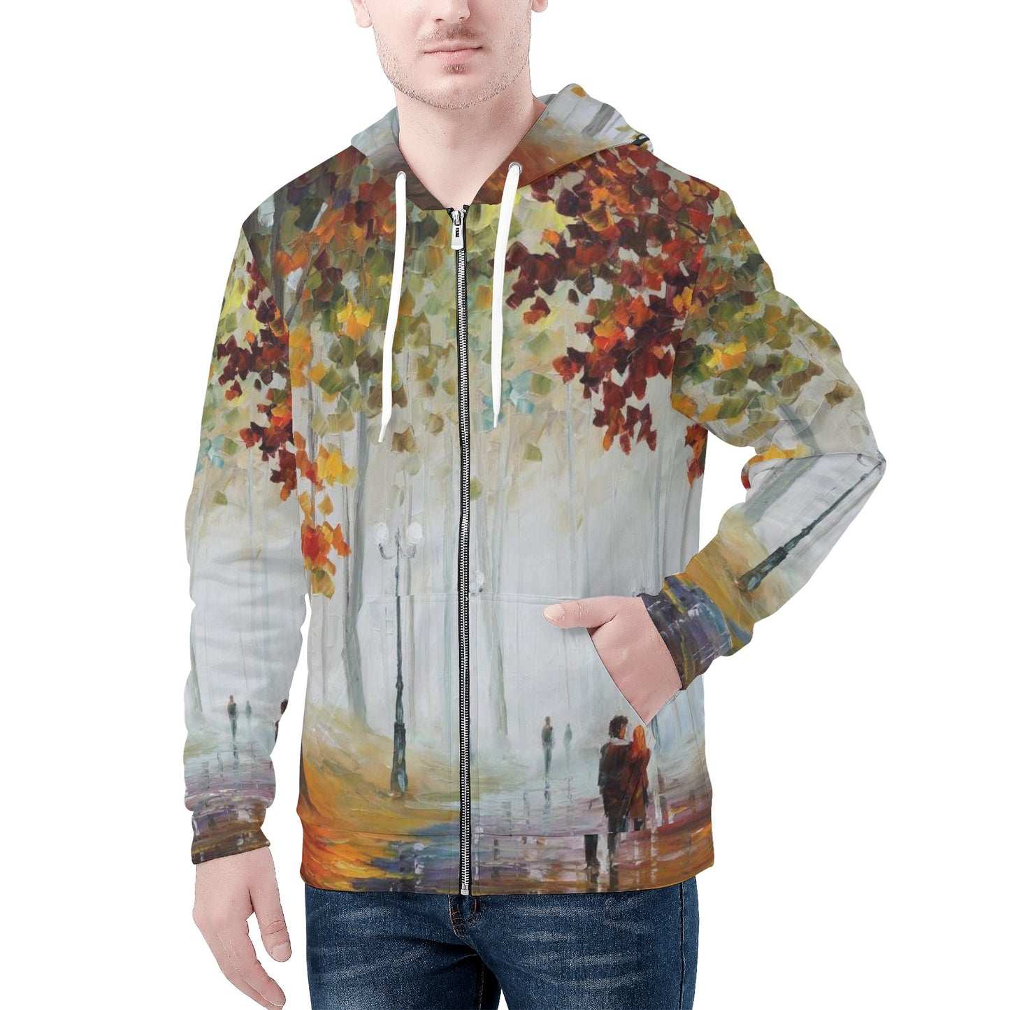 A FOGGY MORNING Men's All Over Print Zip Hoodie