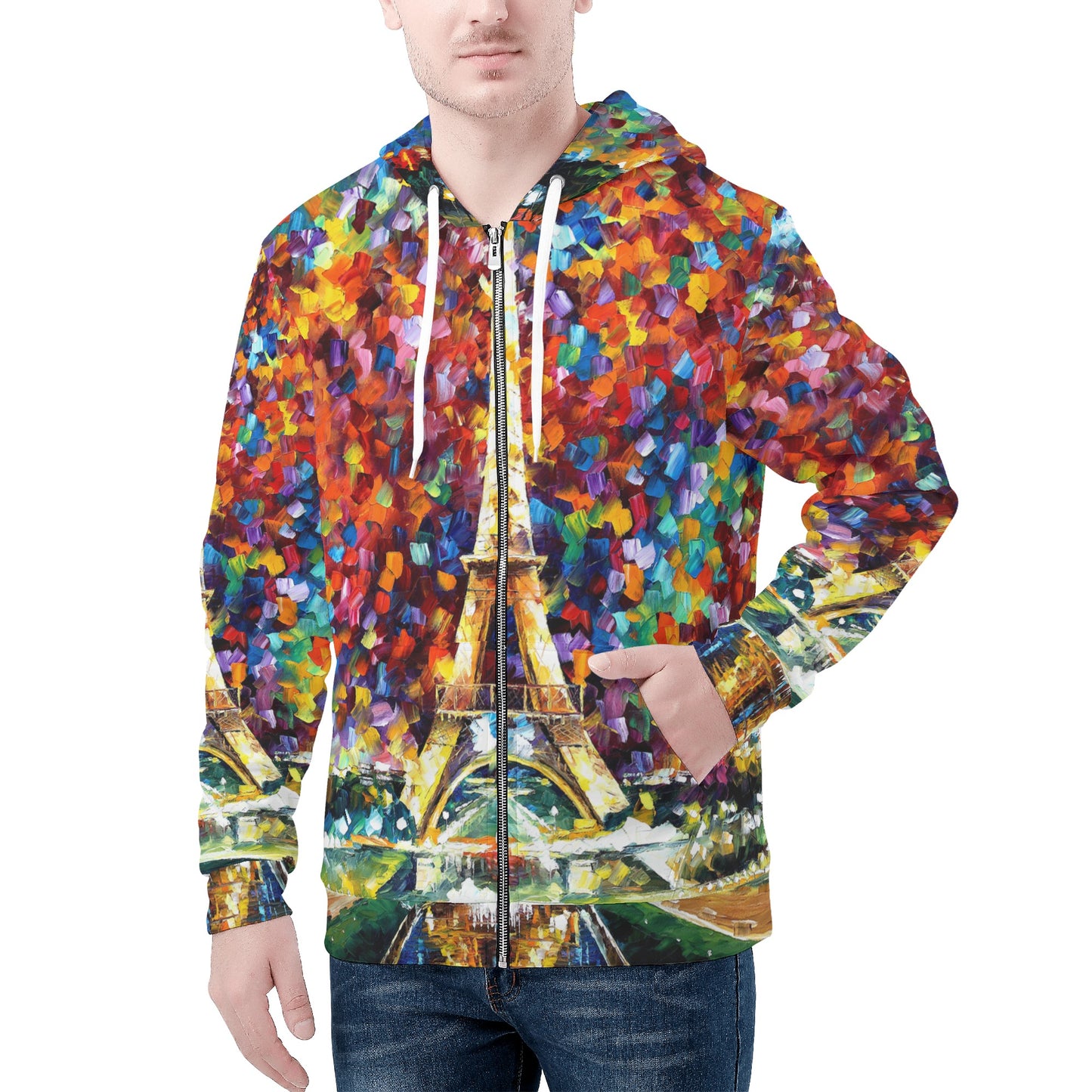 PARIS OF MY DREAMS Men's All Over Print Zip Hoodie