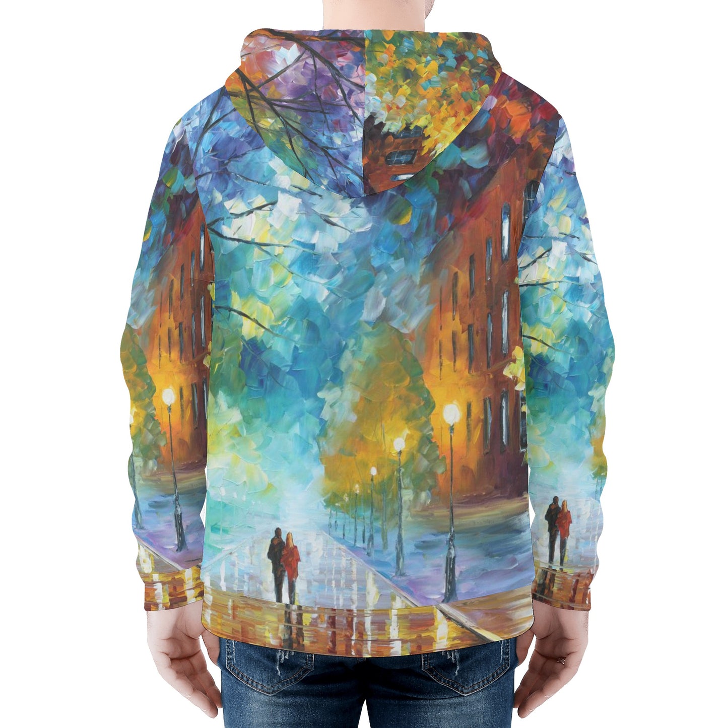 FRESHNESS OF COLD  Men's All Over Print Zip Hoodie