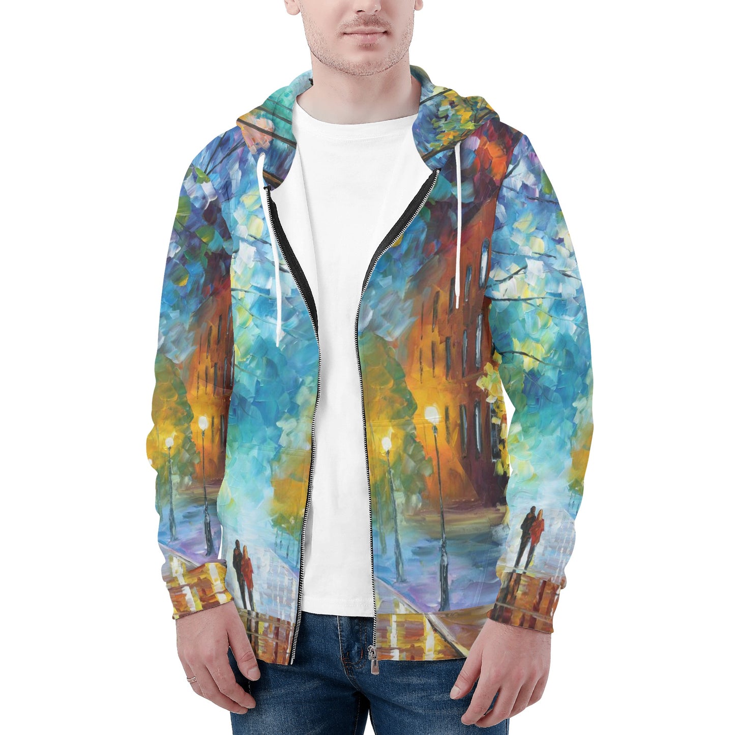 FRESHNESS OF COLD  Men's All Over Print Zip Hoodie