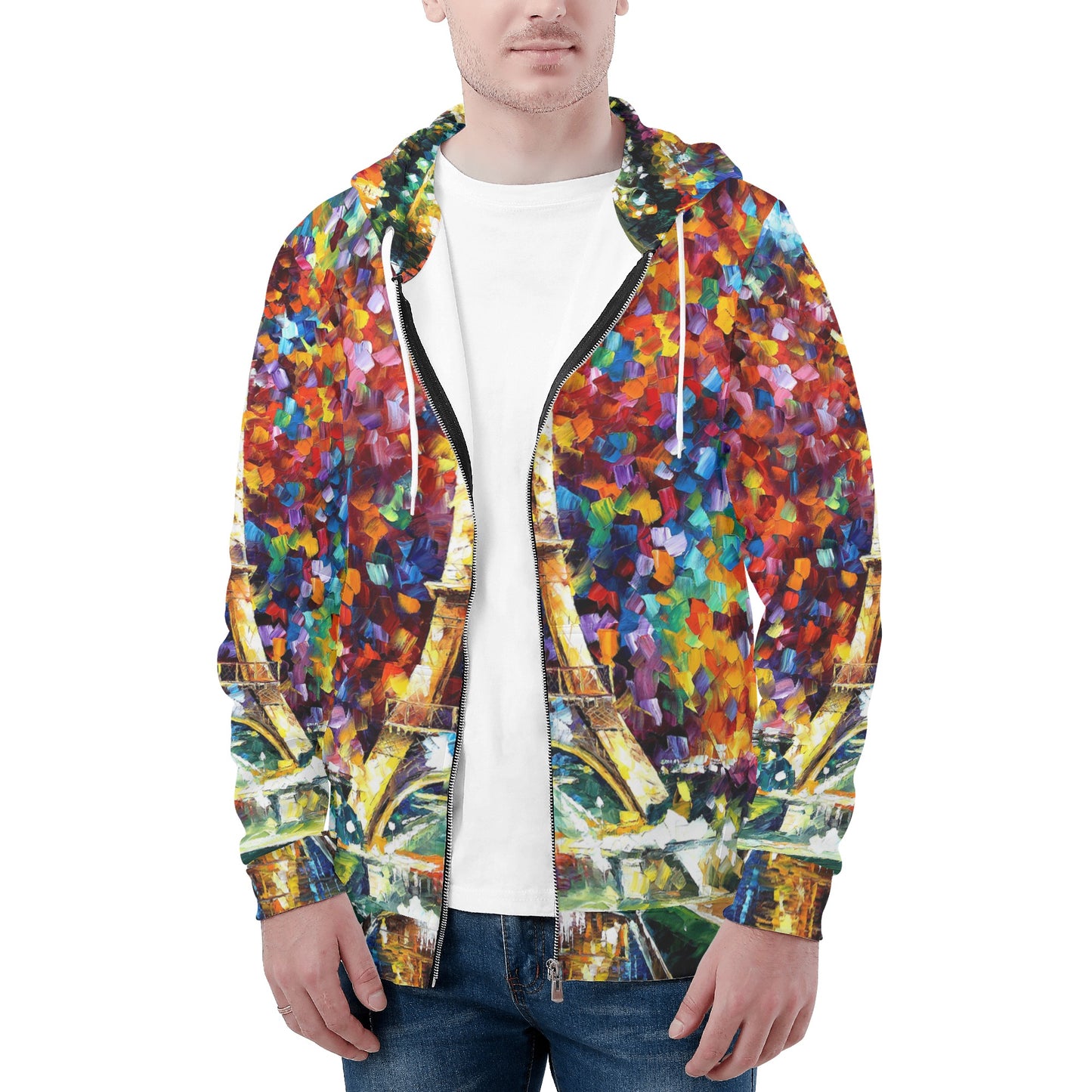 PARIS OF MY DREAMS Men's All Over Print Zip Hoodie