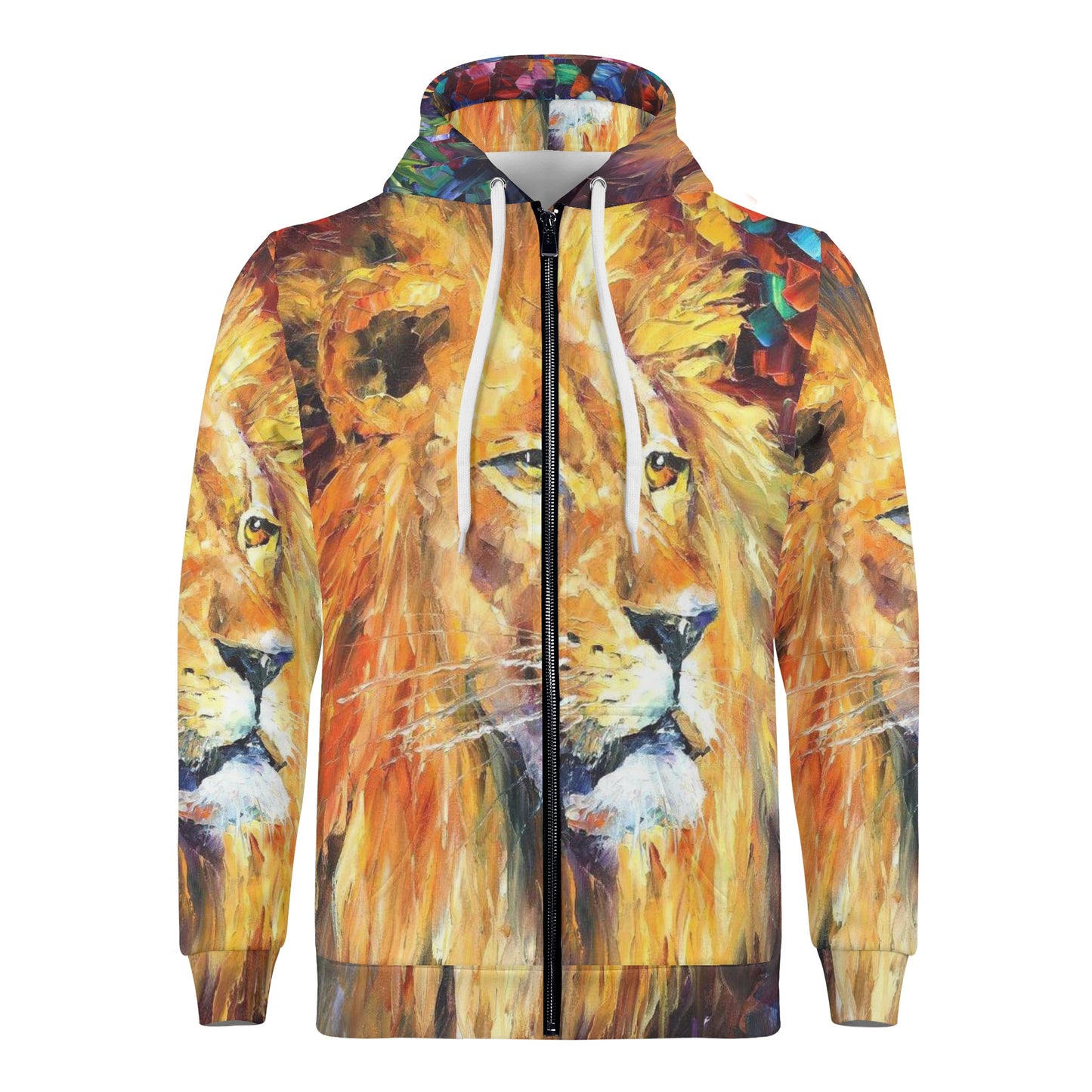 A LION Men's All Over Print Zip Hoodie