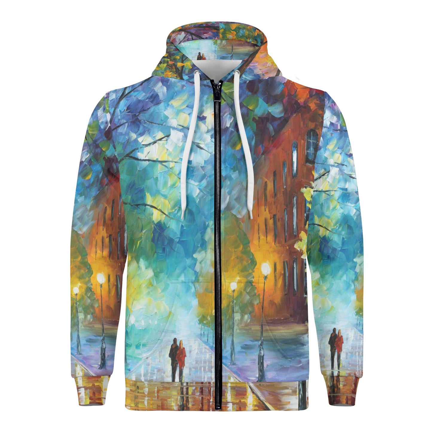 FRESHNESS OF COLD  Men's All Over Print Zip Hoodie