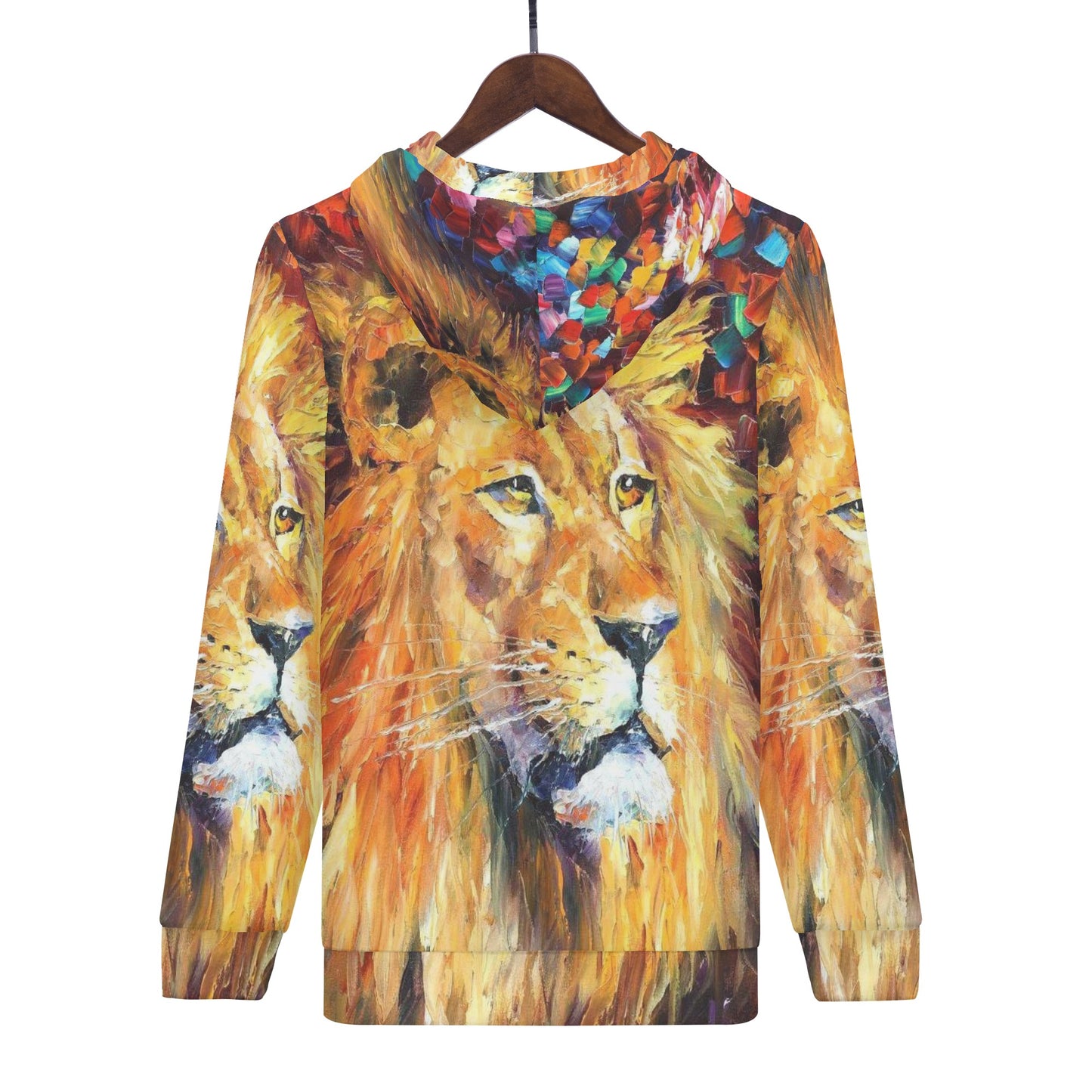 A LION Men's All Over Print Zip Hoodie