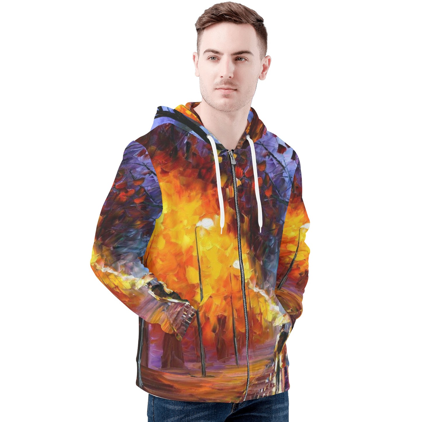 ALLEY BY THE LAKE Men's All Over Print Zip Hoodie