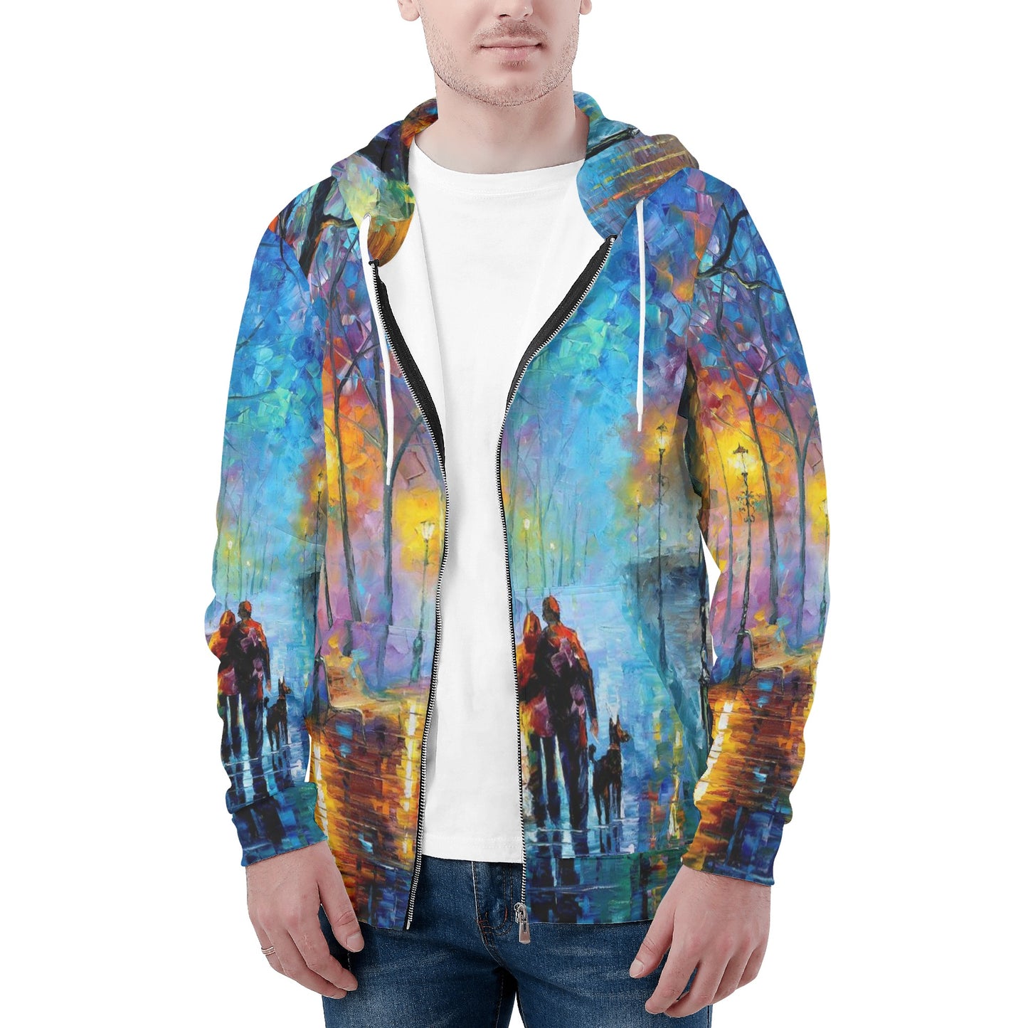 MElody of the Night Men's All Over Print Zip Hoodie