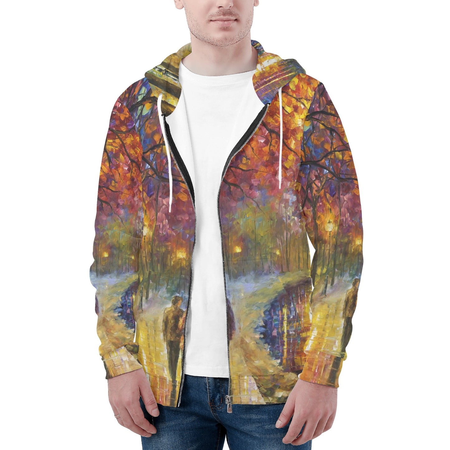 Spirits by the lake Men's All Over Print Zip Hoodie