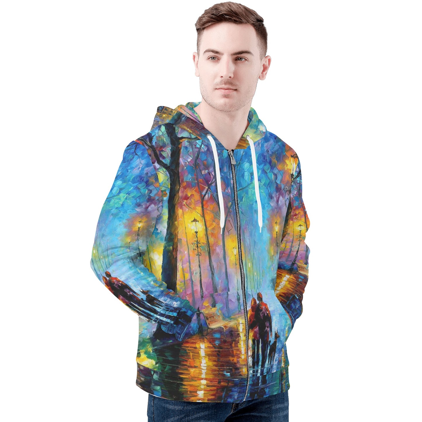 MElody of the Night Men's All Over Print Zip Hoodie