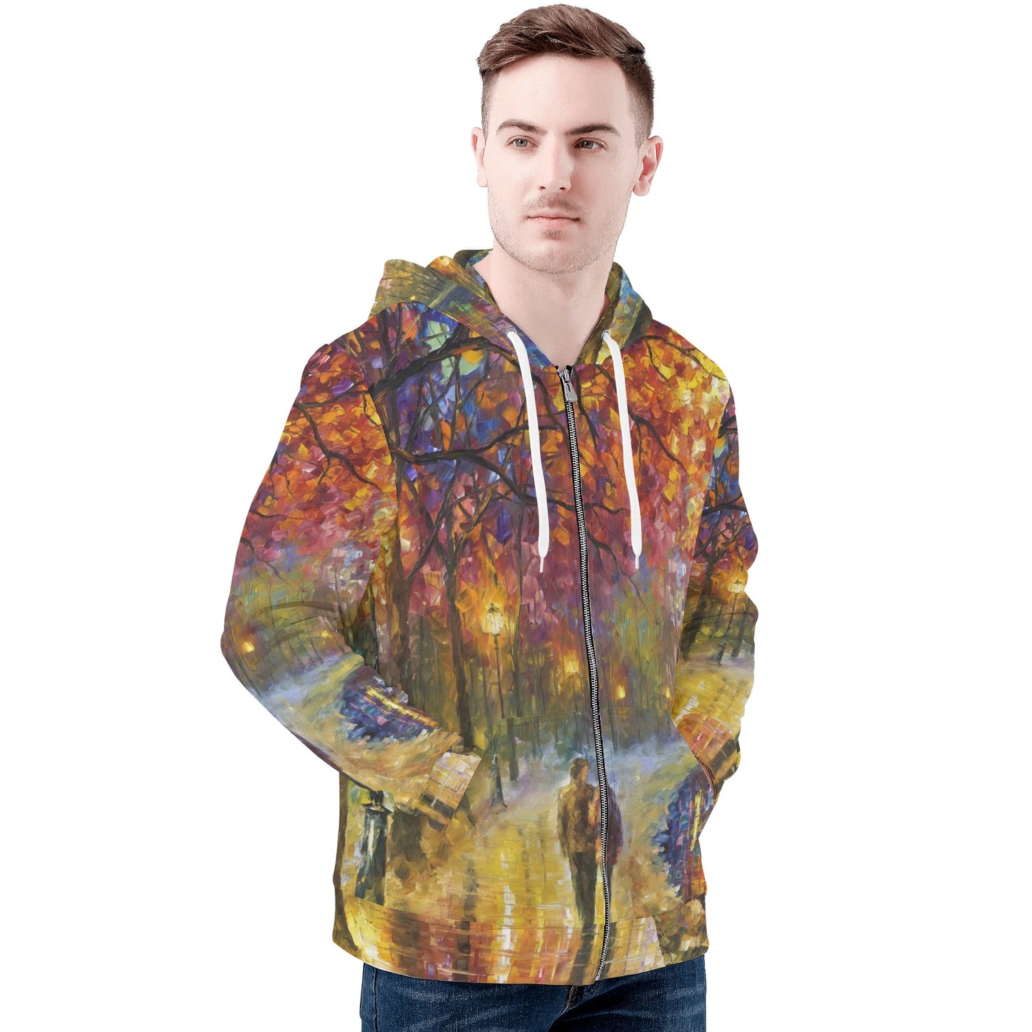 Spirits by the lake Men's All Over Print Zip Hoodie