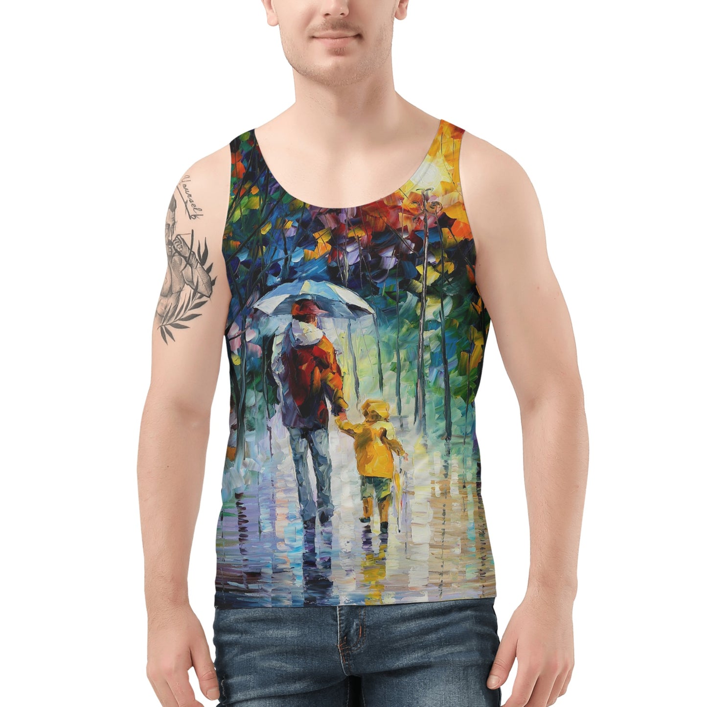 RAINY WALK WITH DADDY Men's All Over Print Tank