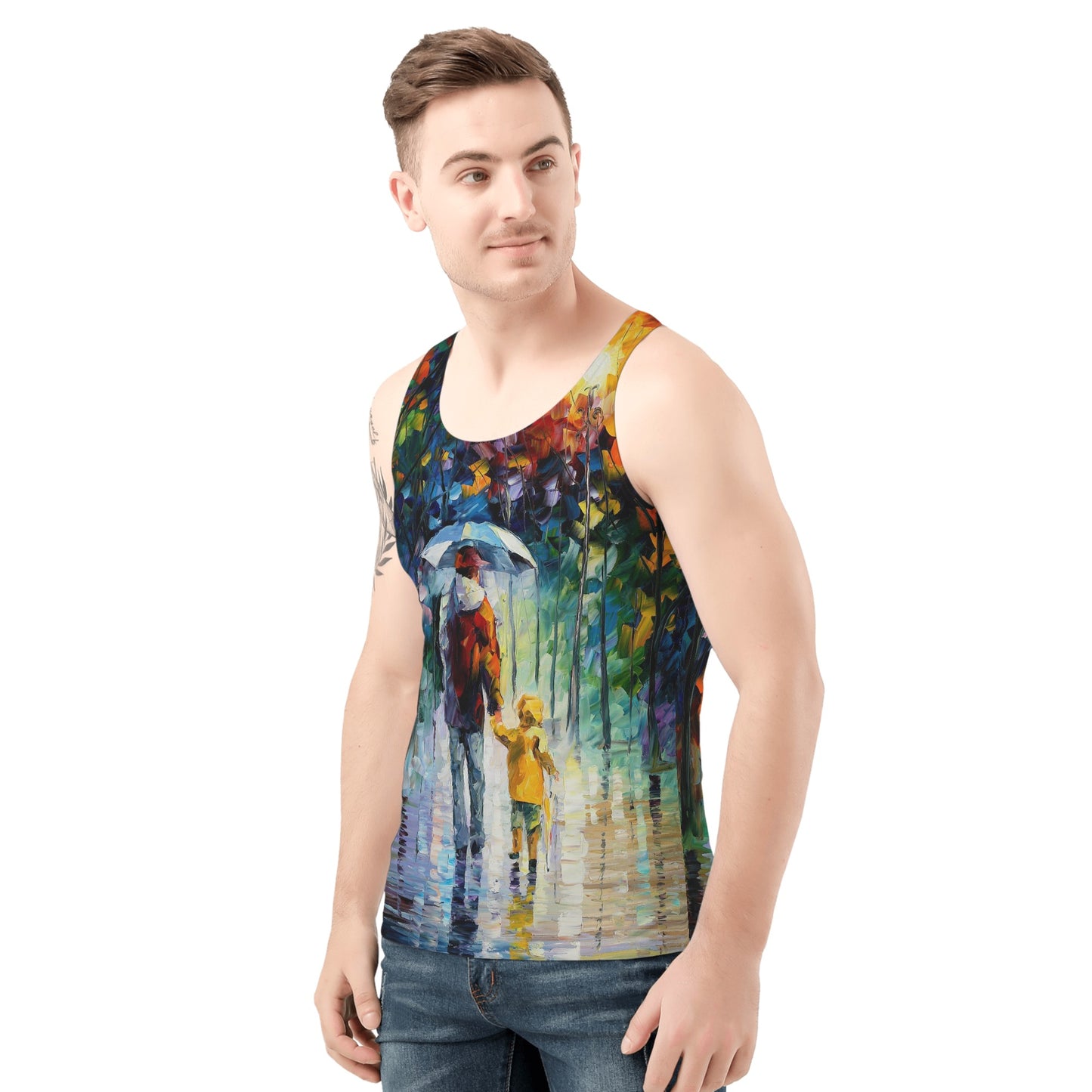 RAINY WALK WITH DADDY Men's All Over Print Tank