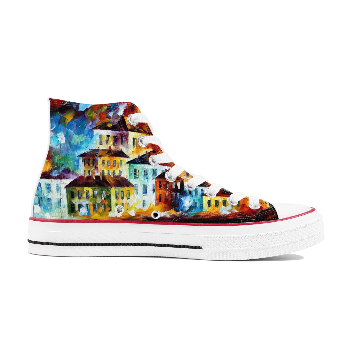 Men's Classic High Top Canvas Shoes Afremov Quiet Town