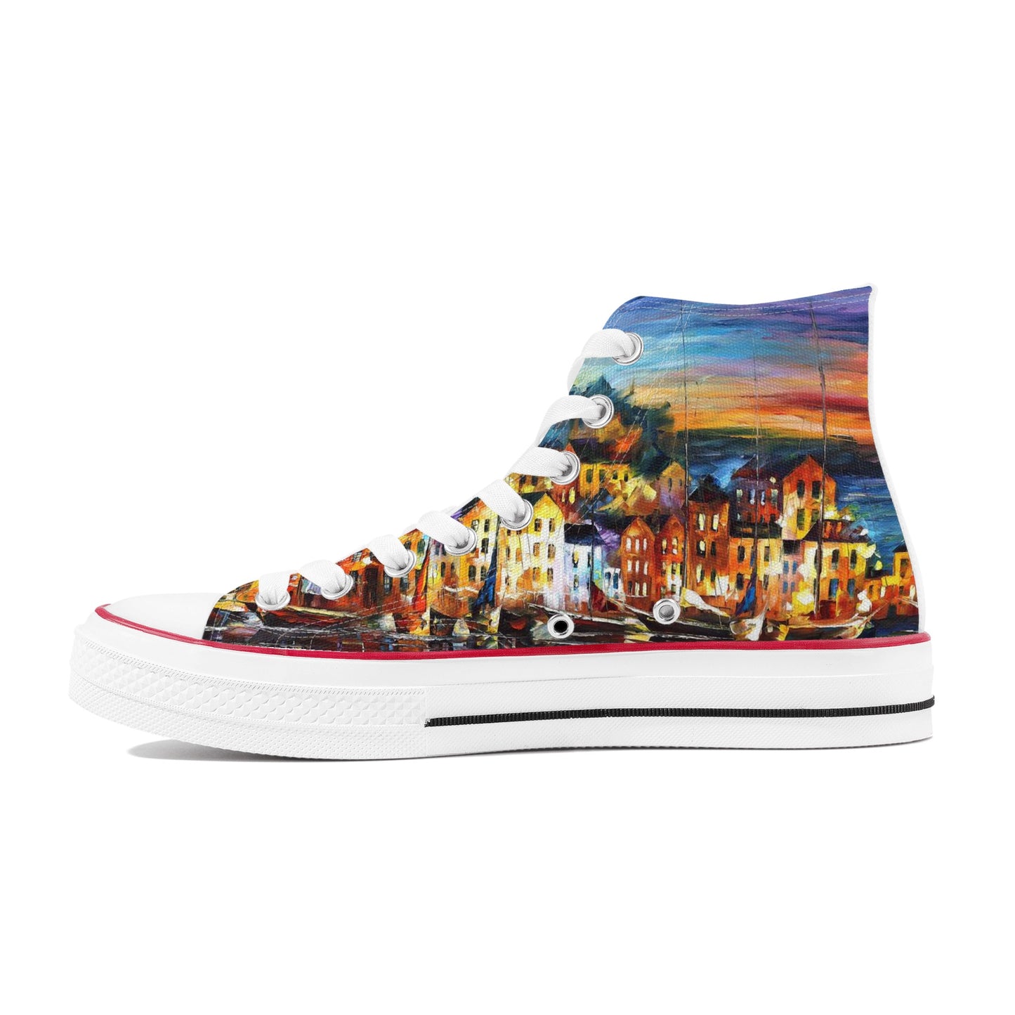 Men's Classic High Top Canvas Shoes Afremov Quiet Town