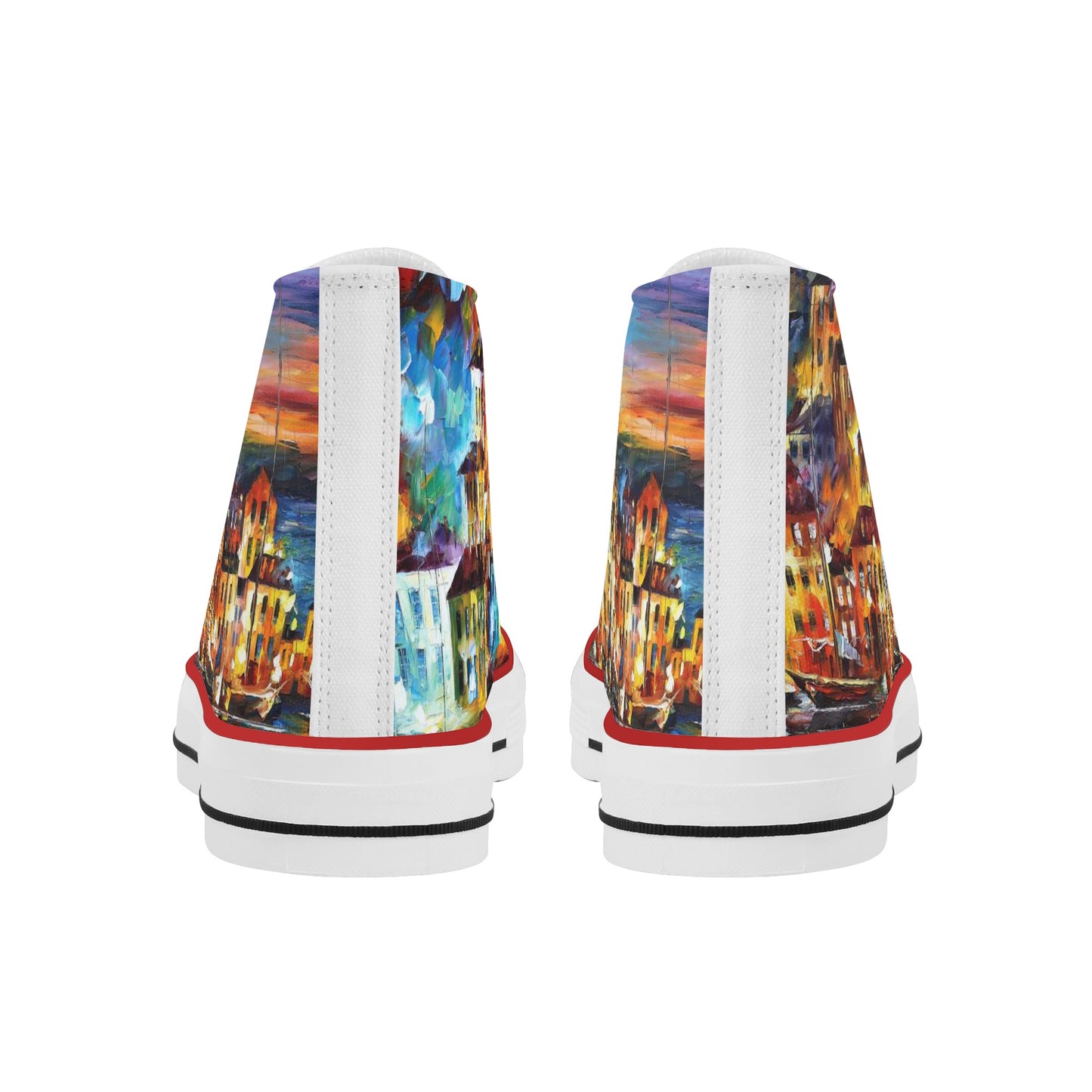 Men's Classic High Top Canvas Shoes Afremov Quiet Town