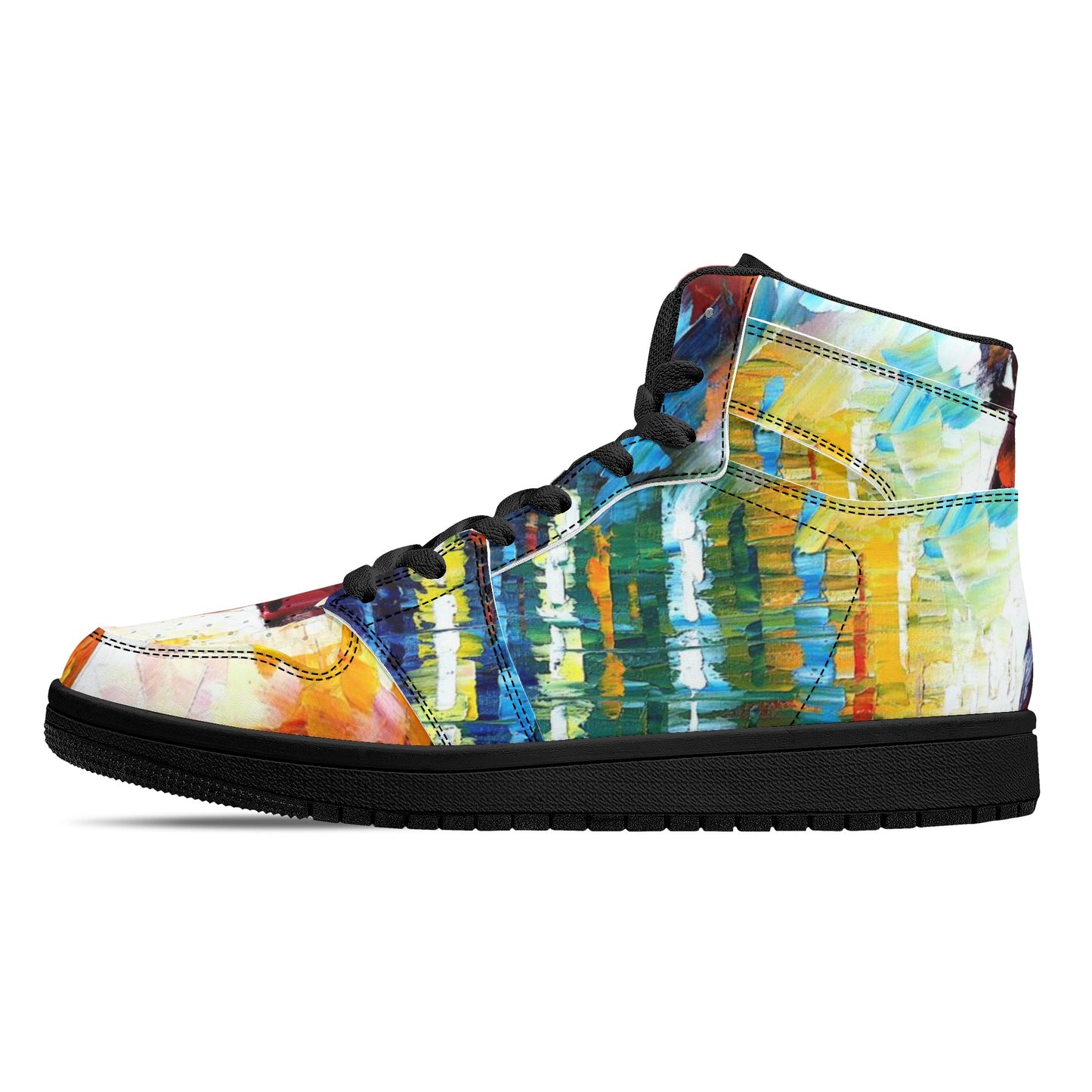 Men's High Top Leather Sneakers Afremov Rain Princess