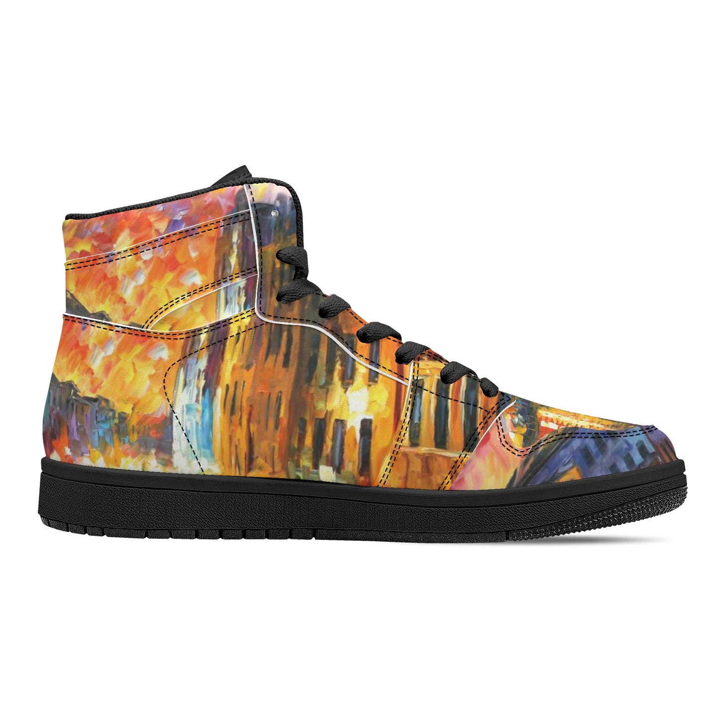 Men's High Top Leather Sneakers Afremov VENICE - GRAND CANAL