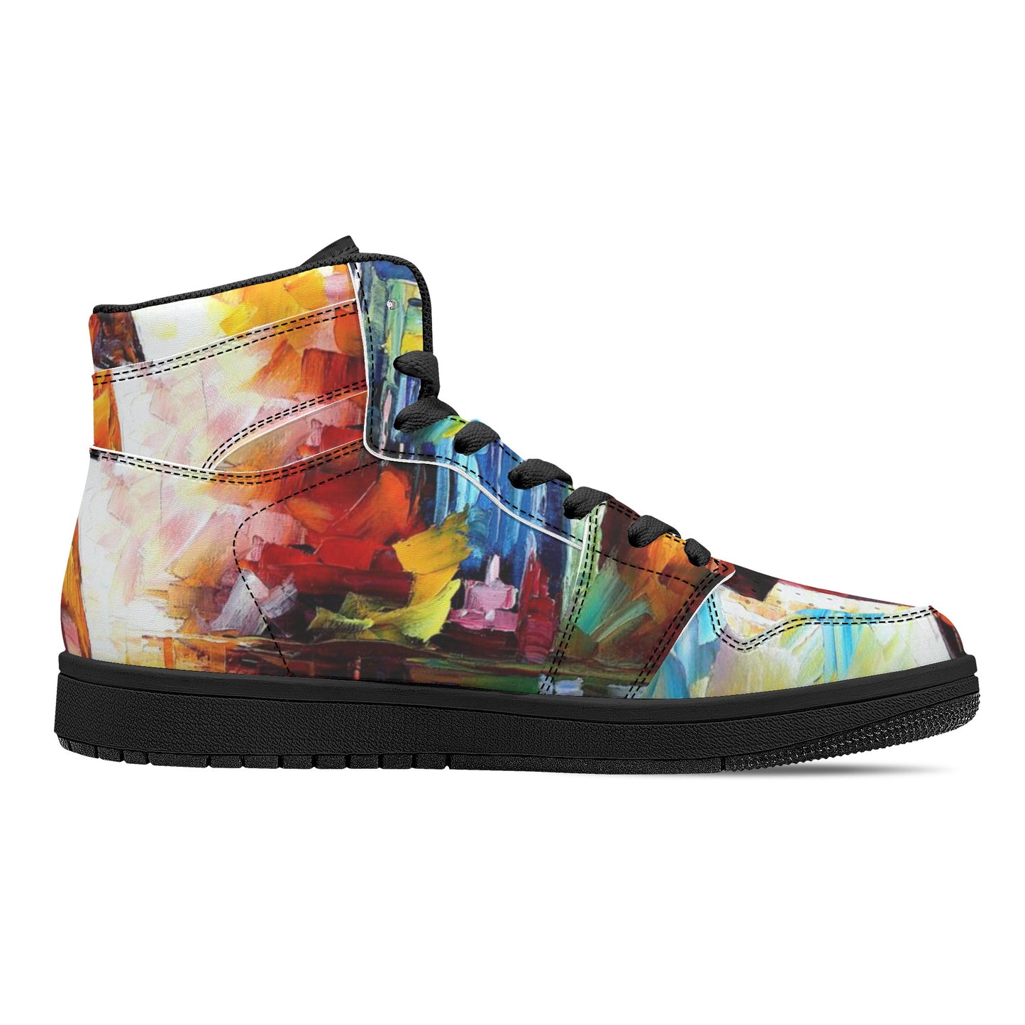 Men's High Top Leather Sneakers Afremov Rain Princess