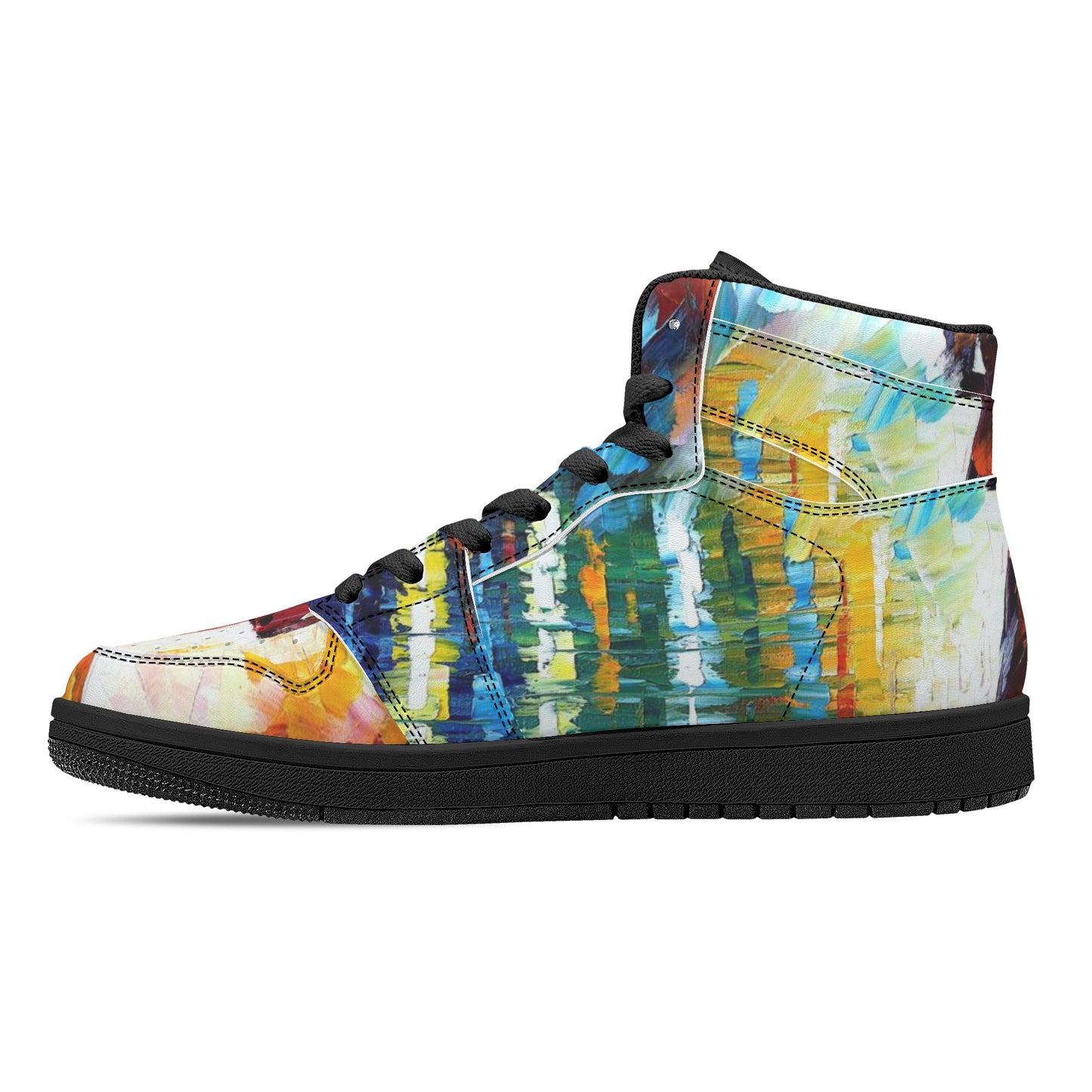 Men's High Top Leather Sneakers Afremov Rain Princess