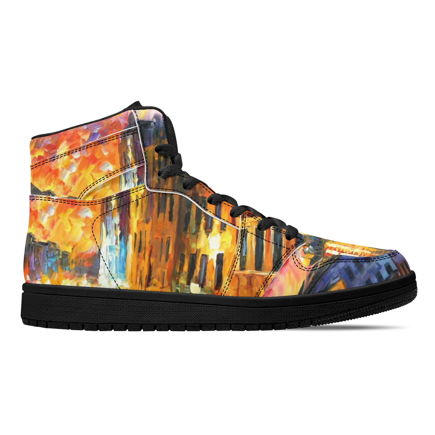 Men's High Top Leather Sneakers Afremov VENICE - GRAND CANAL