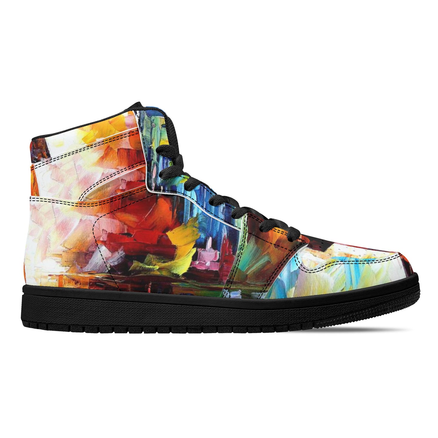 Men's High Top Leather Sneakers Afremov Rain Princess