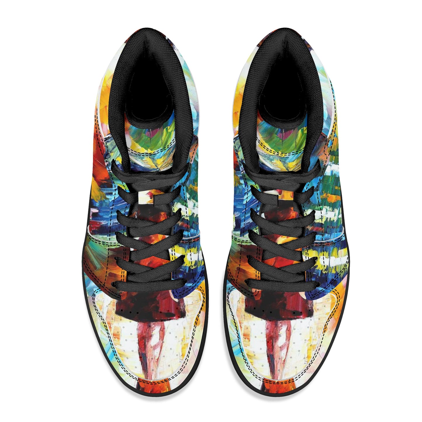 Men's High Top Leather Sneakers Afremov Rain Princess