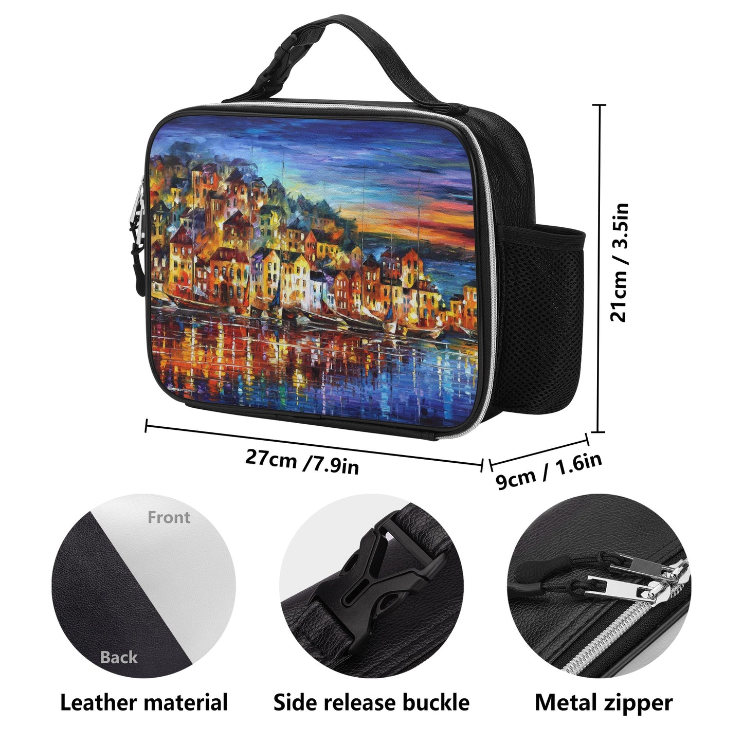 Detachable Leather Lunch Bag AFREMOV ART