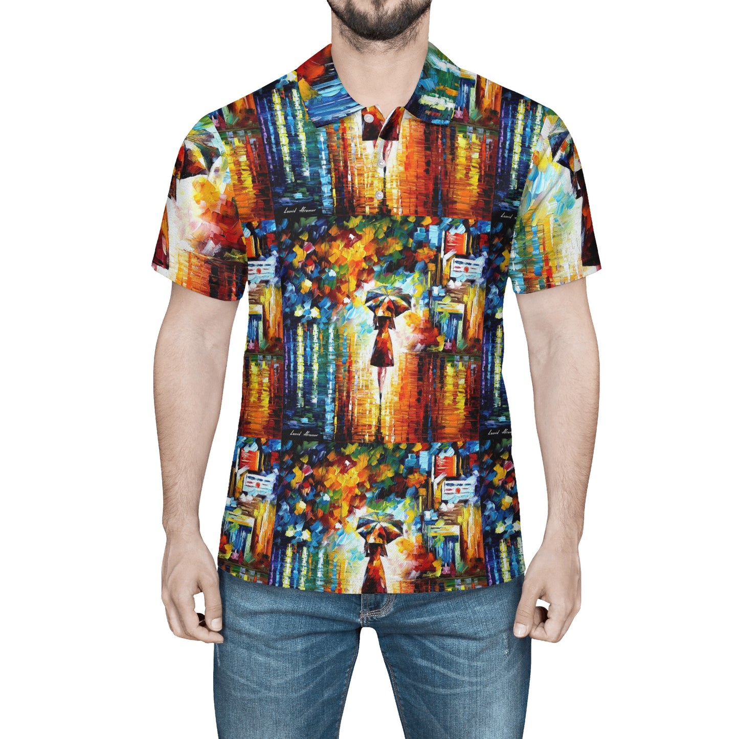 Men's All Over Print Polo Shirt Afremov Rain Princess