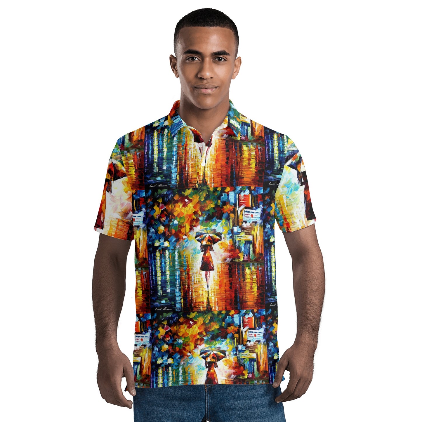 Men's All Over Print Polo Shirt Afremov Rain Princess