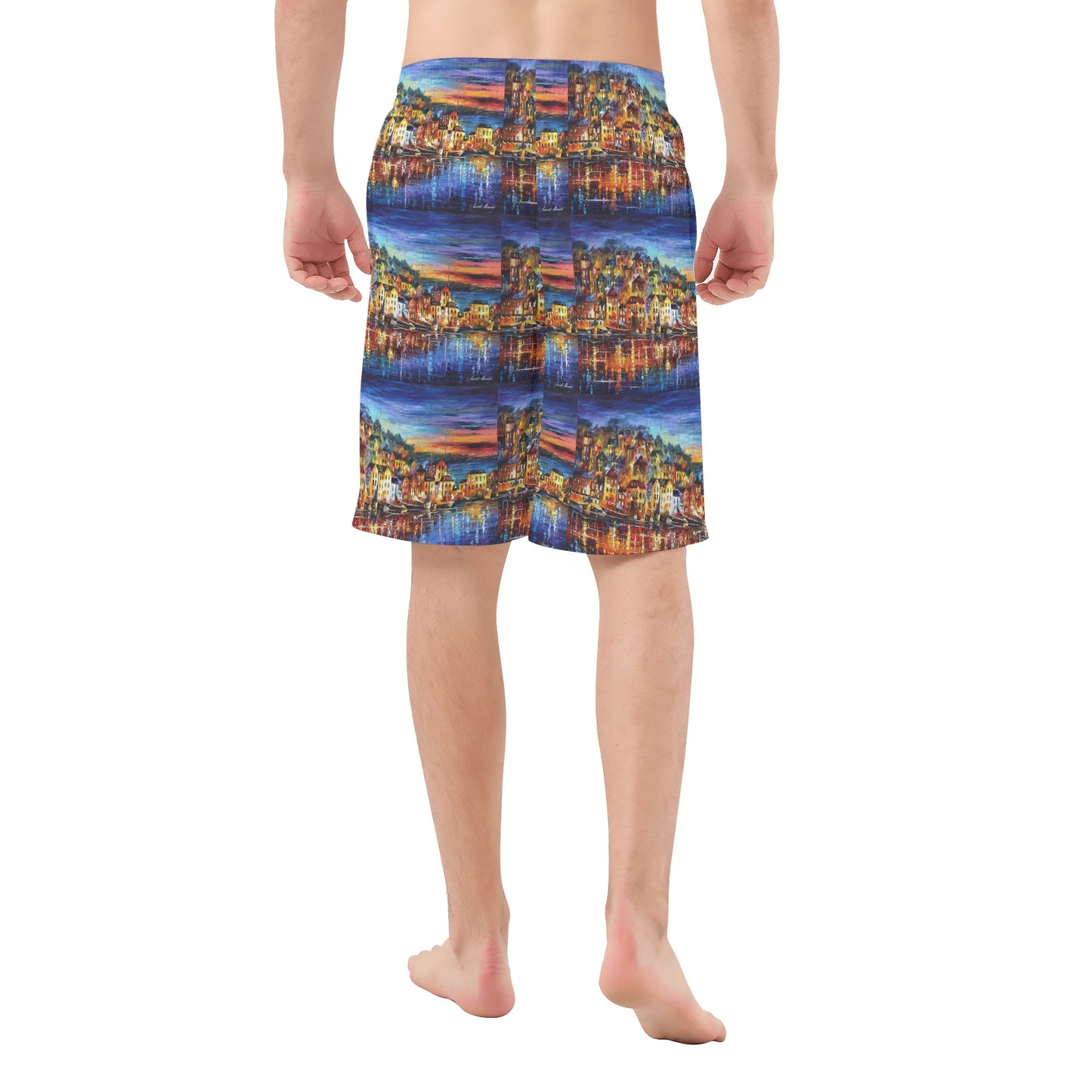 Men's All Over Print Board Shorts Afremov Quiet Town