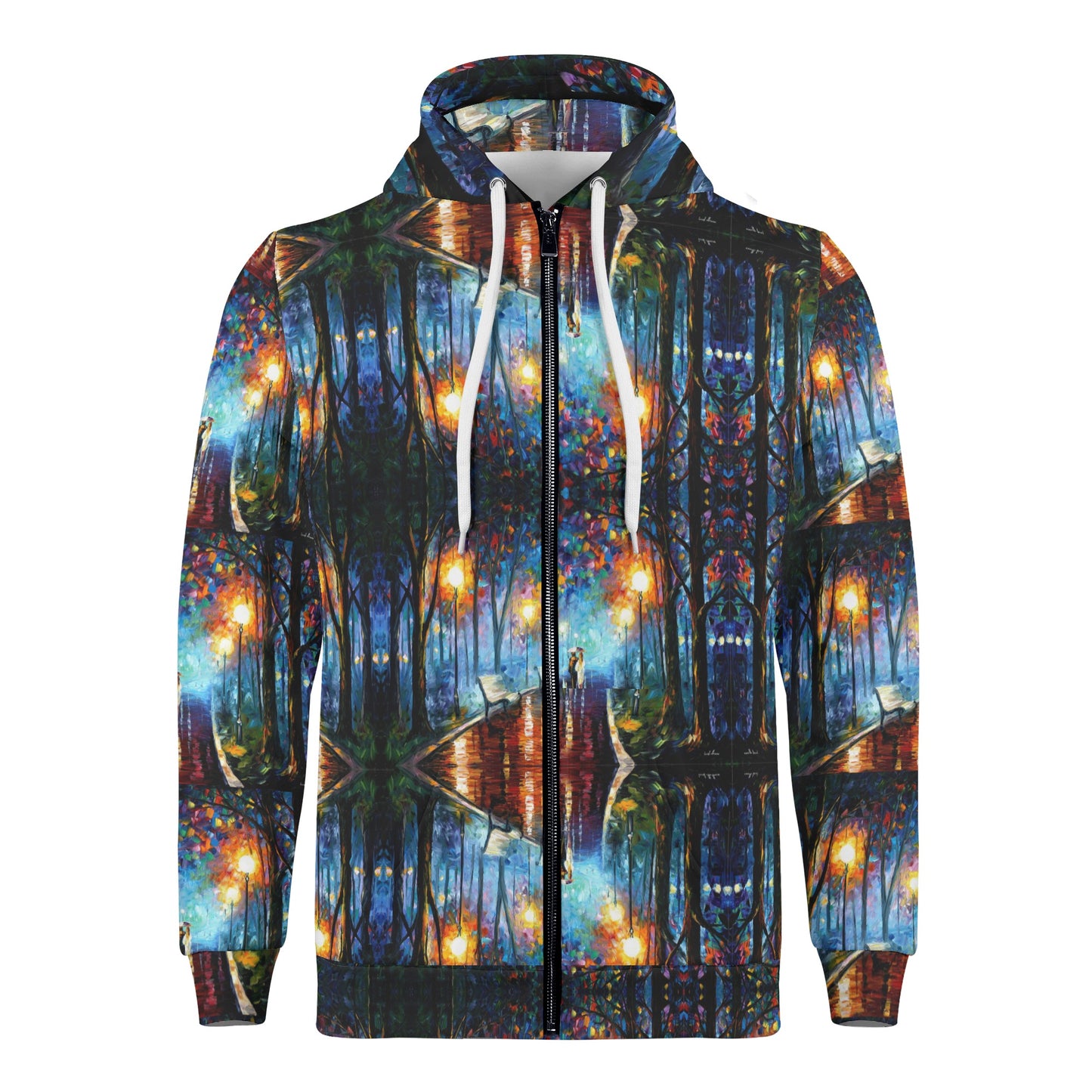 Men's All Over Print Zip Hoodie Afremov MISTY MOOD