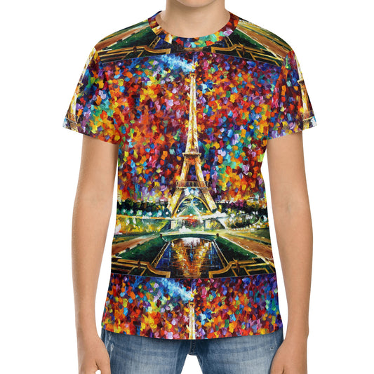 Kids All Over Print Short Sleeve T-Shirt Afremov PARIS OF MY DREAMS