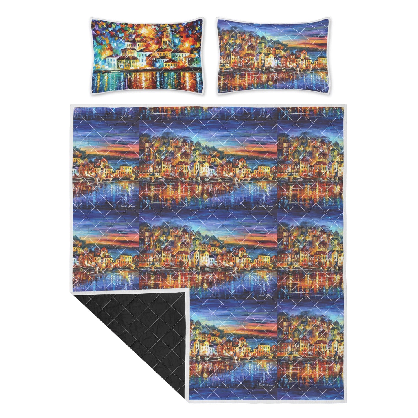 Quilt Bed Set Afremov Quiet Town