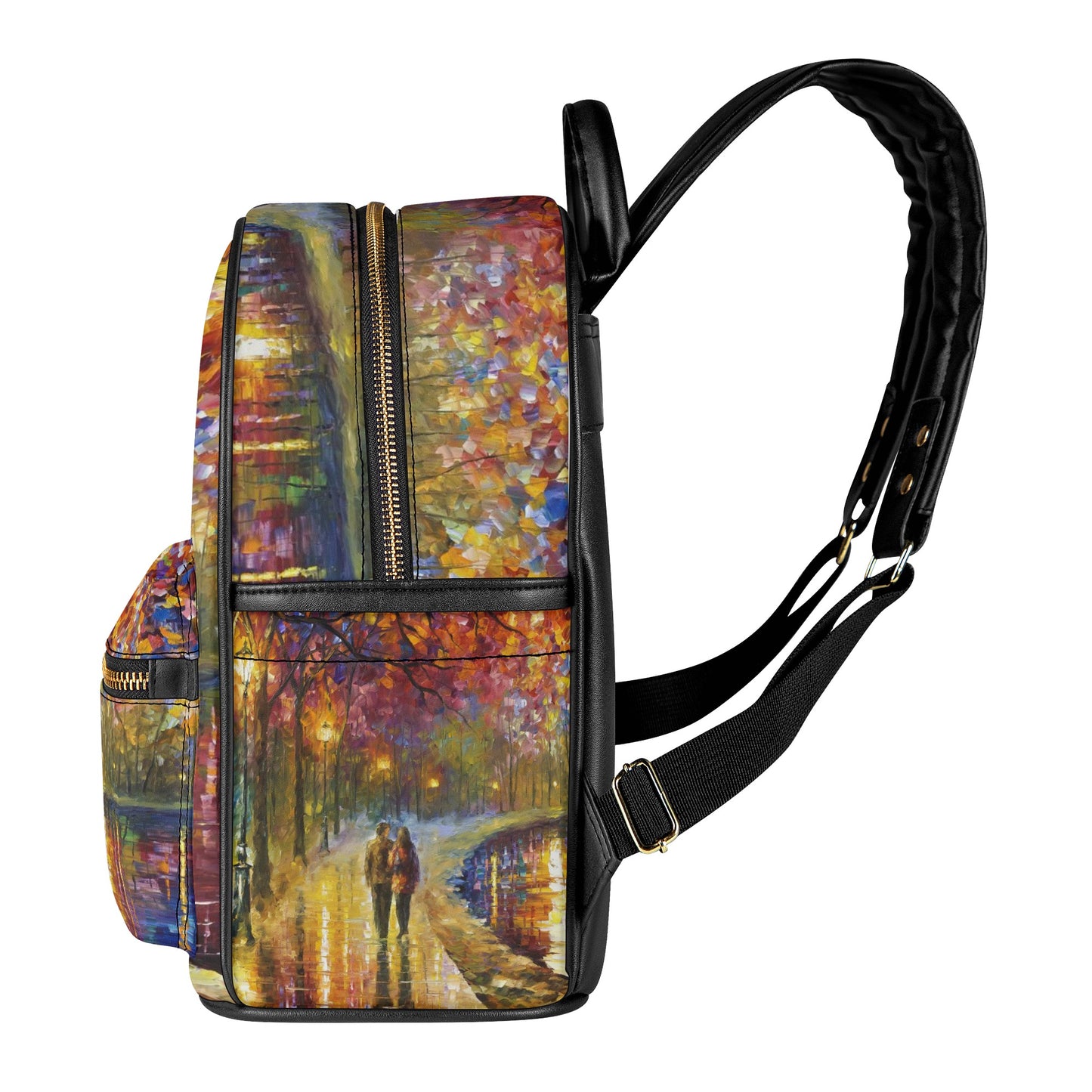 Women's Casual PU Backpack Afremov Spirits By The Lake