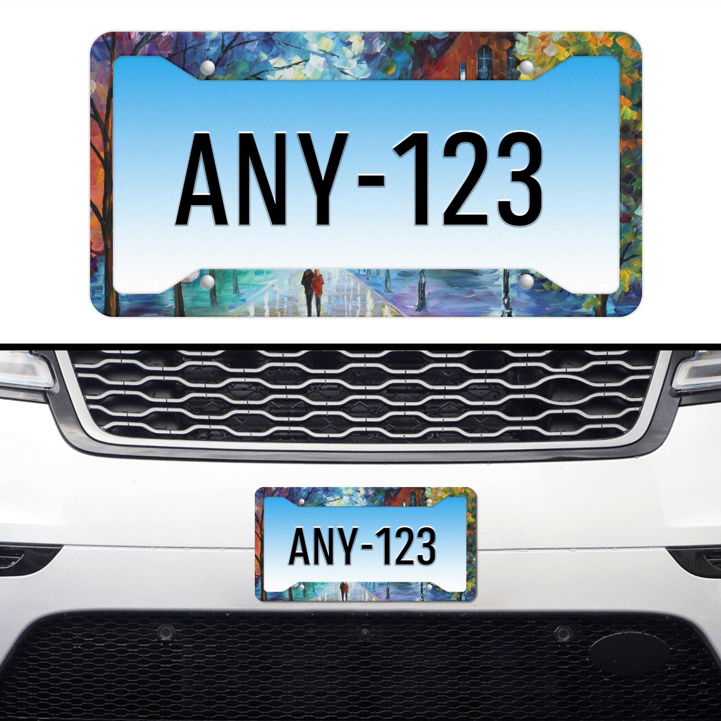 Customized License Plate Frames Afremov FRESHNESS OF COLD