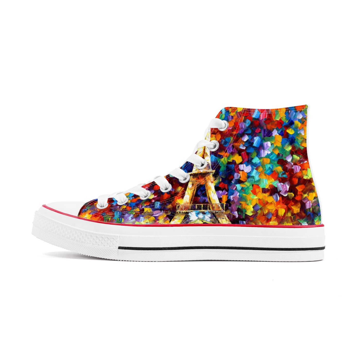 Men's Classic High Top Canvas Shoes Afremov PARIS OF MY DREAM