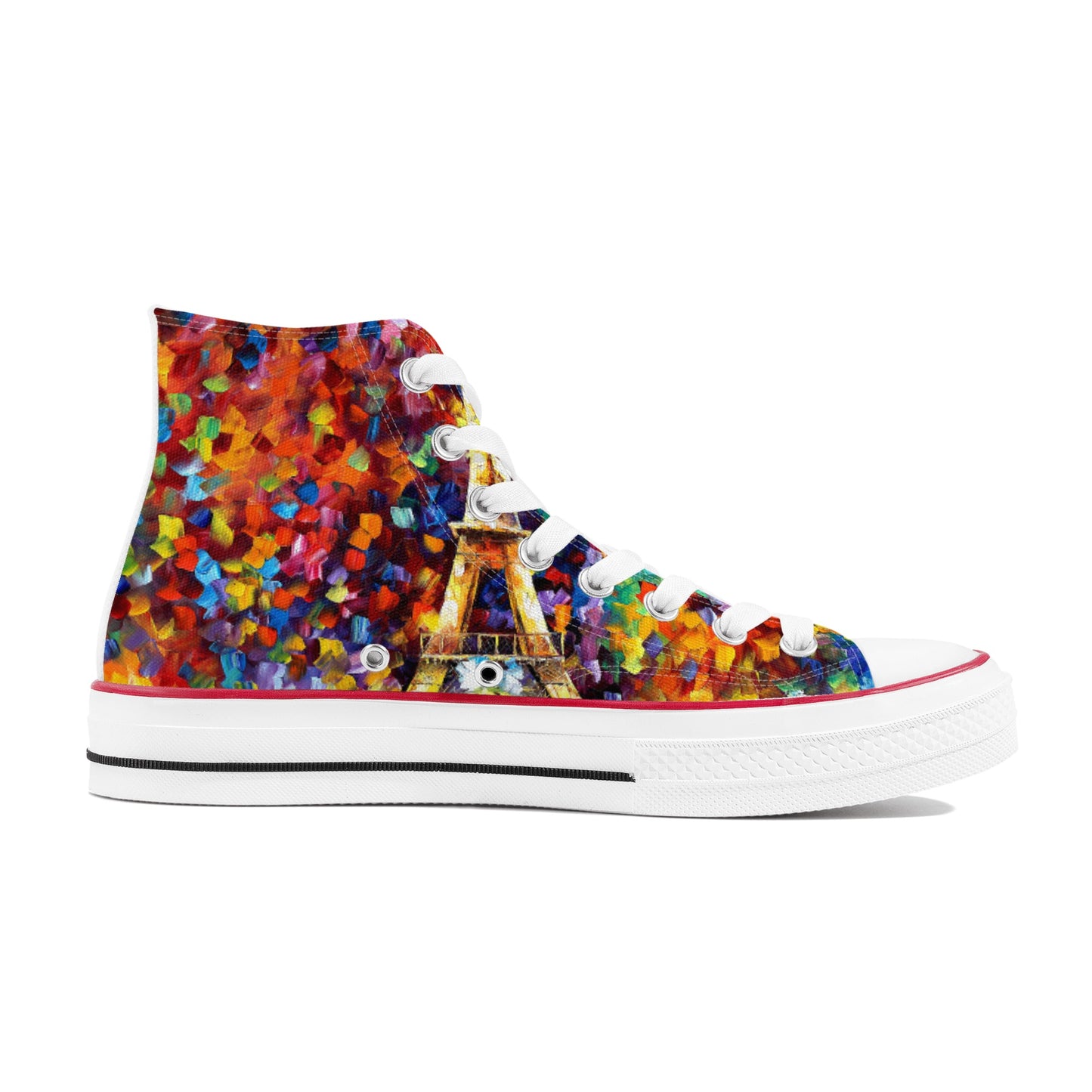 Men's Classic High Top Canvas Shoes Afremov PARIS OF MY DREAM