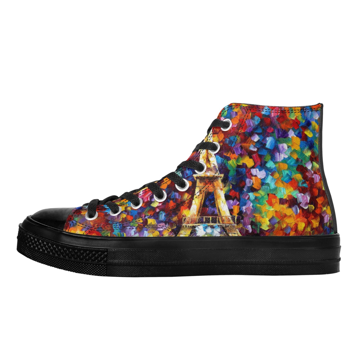 Men's Classic Black High Top Canvas Shoes Afremov PARIS OF MY DREAM