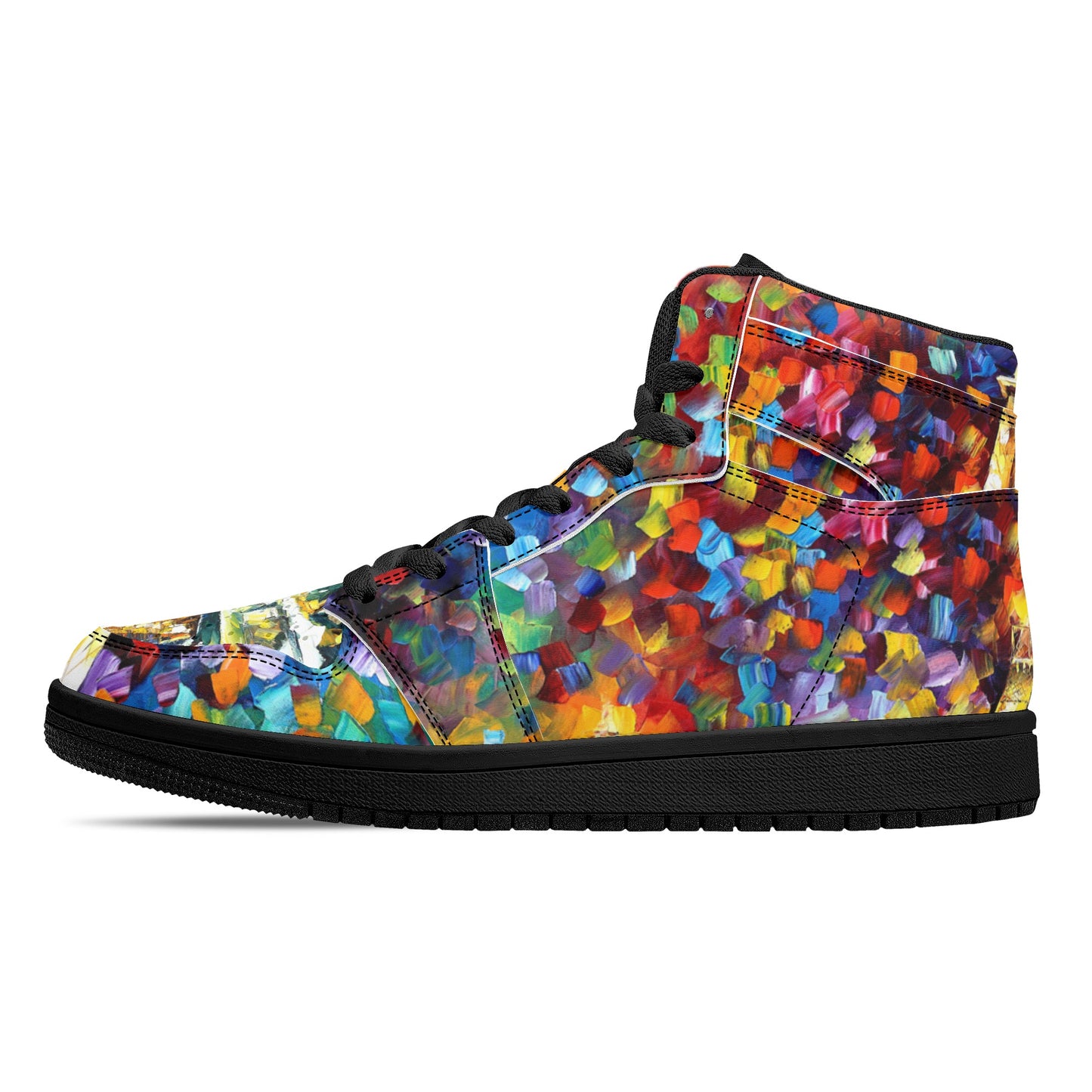 Men's High Top Leather Sneakers Afremov PARIS OF MY DREAM