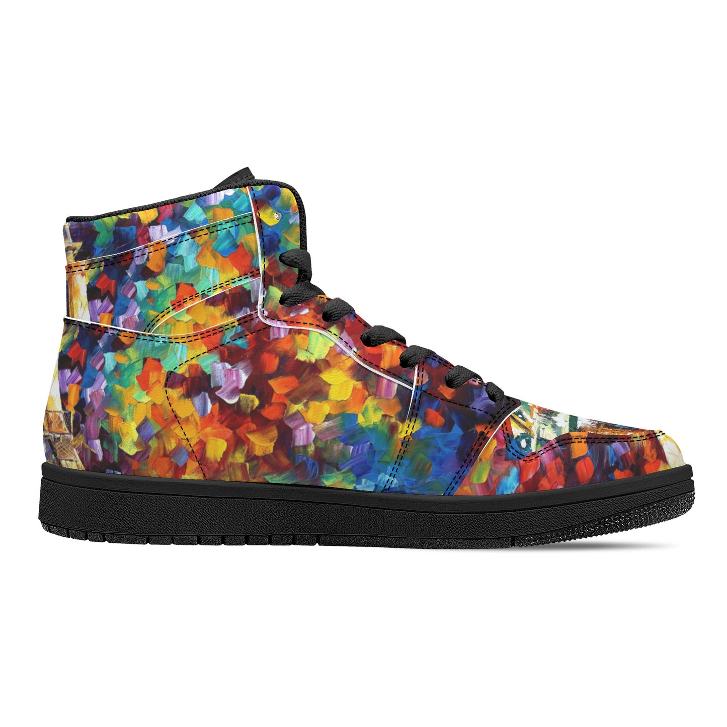 Men's High Top Leather Sneakers Afremov PARIS OF MY DREAM