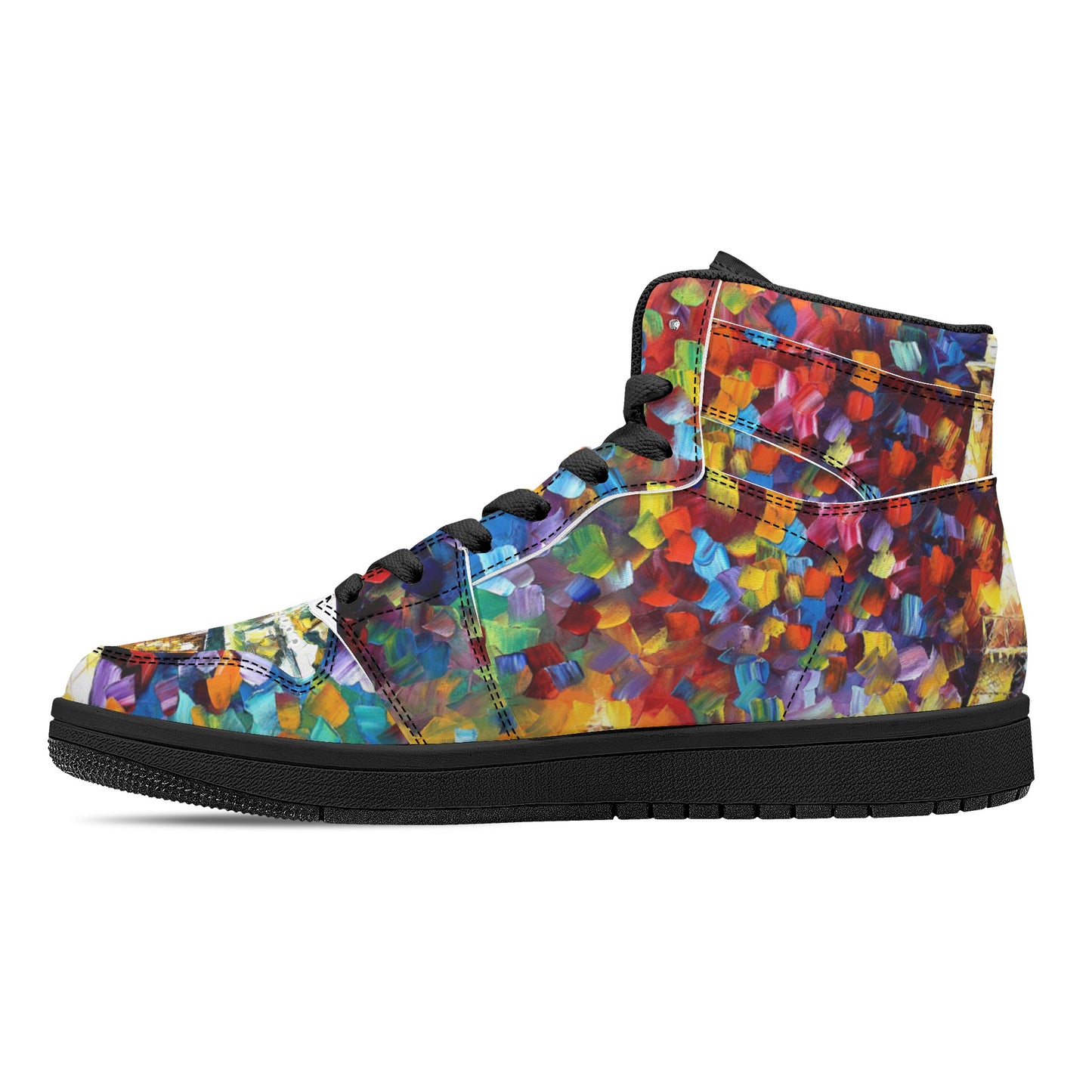 Men's High Top Leather Sneakers Afremov PARIS OF MY DREAM