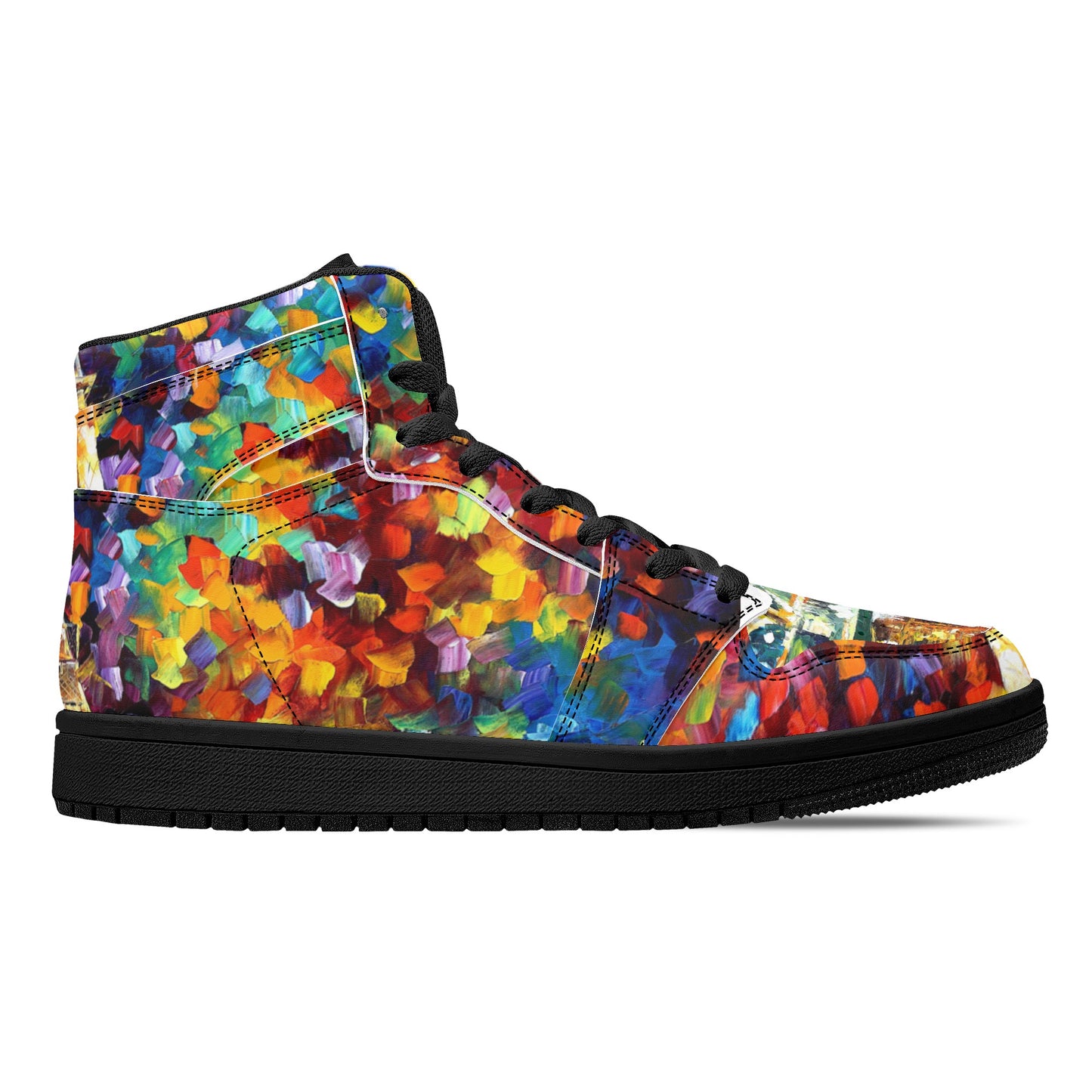 Men's High Top Leather Sneakers Afremov PARIS OF MY DREAM