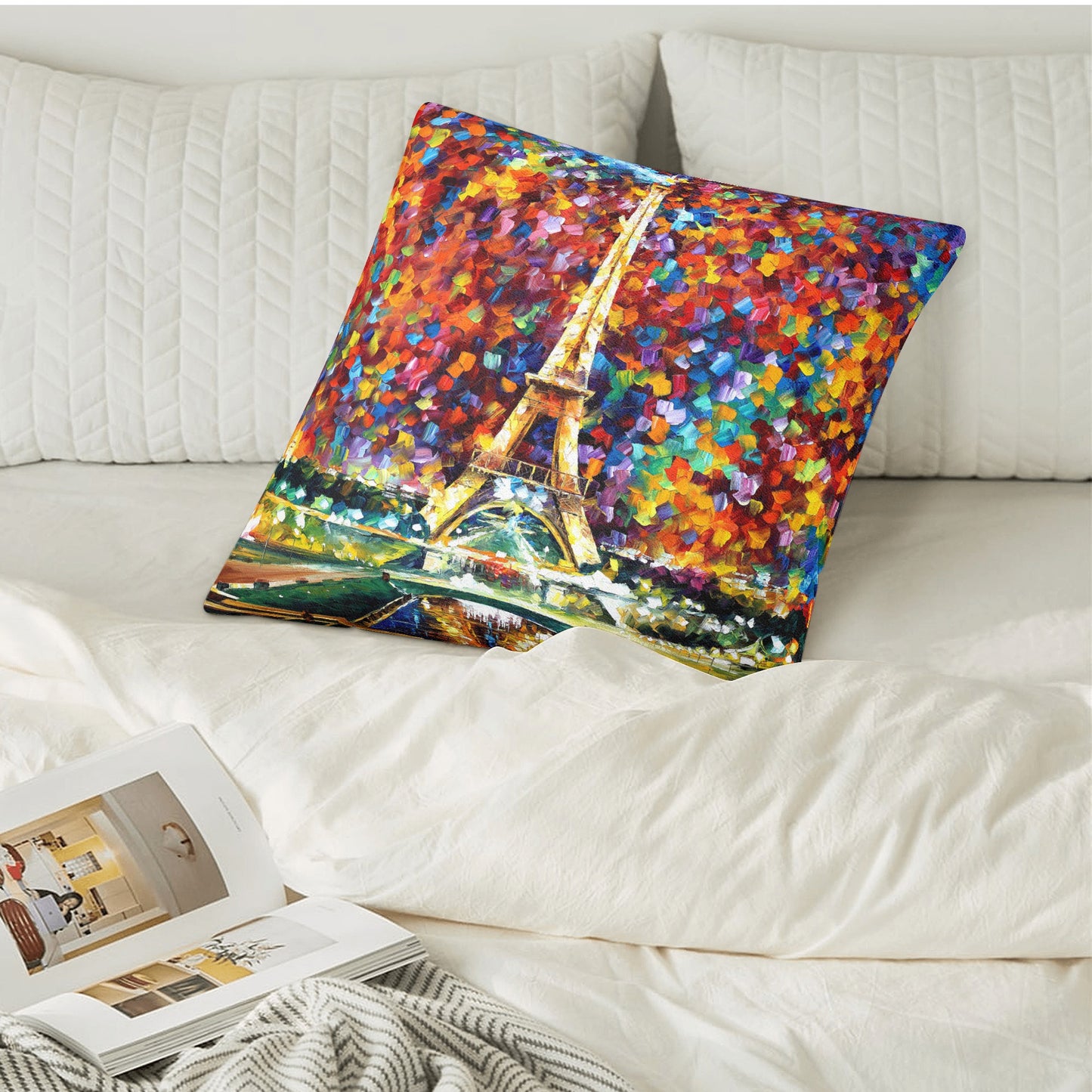 Double Side Printing Pillow Cover Afremov PARIS OF MY DREAM