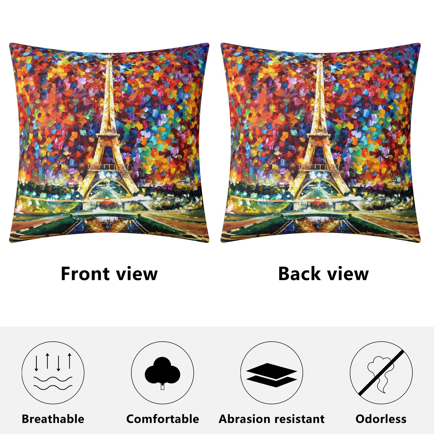 Double Side Printing Pillow Cover Afremov PARIS OF MY DREAM